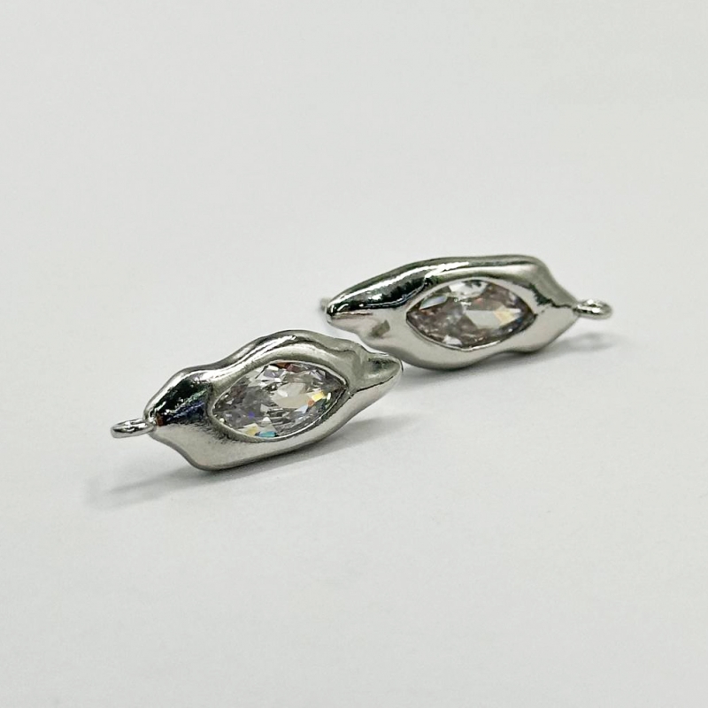 Готовые серьги размер 21,6*8мм цвет серебро