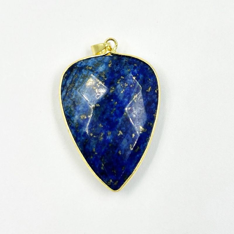 Кулон с лазуритом размер 26*39мм цвет золото