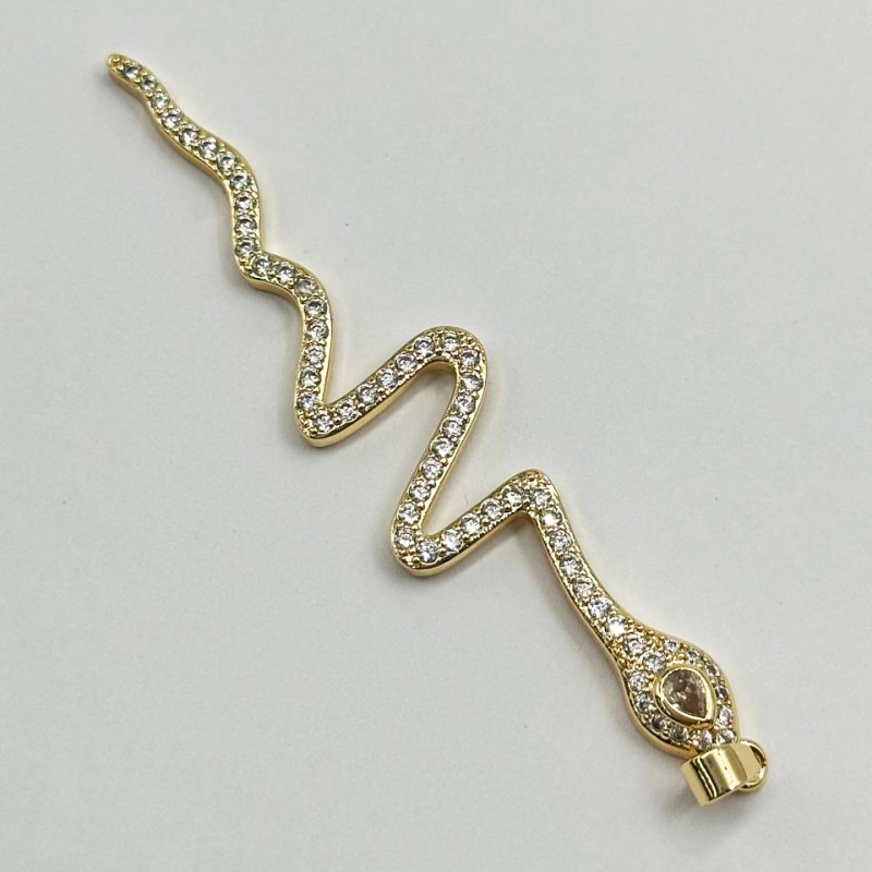 Подвеска Змея 76мм цвет золото