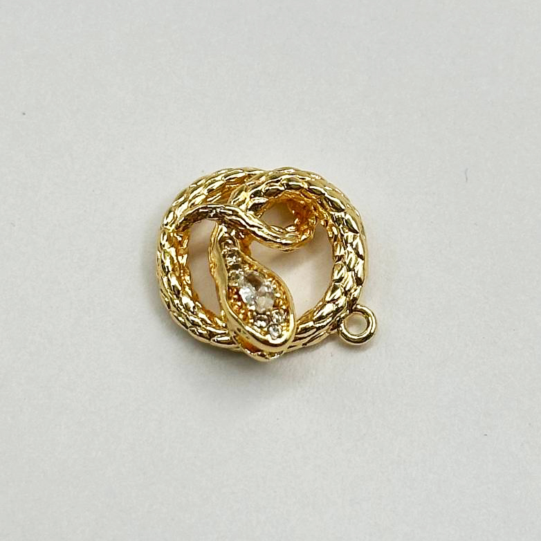 Подвеска Змея 14мм цвет золото