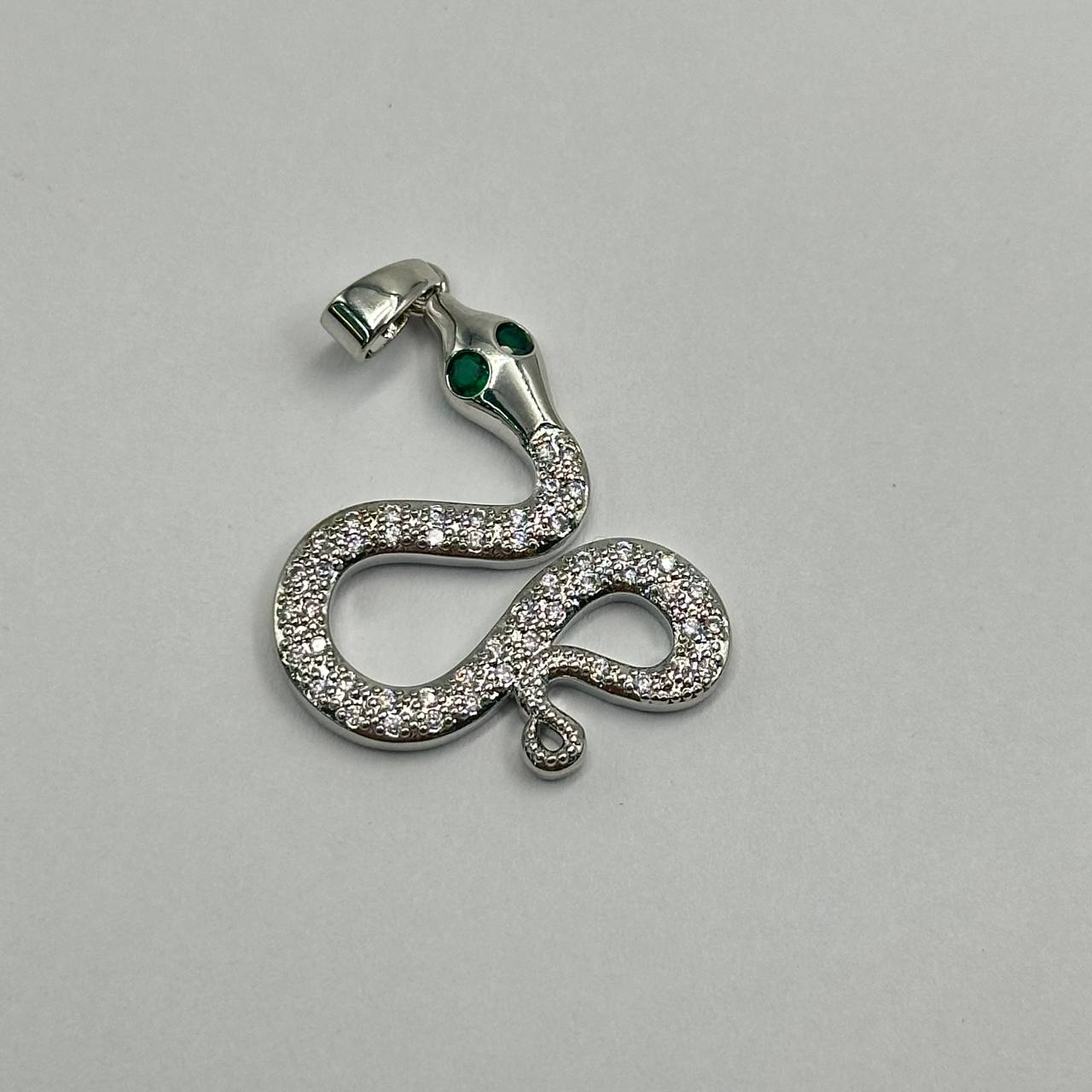 Подвеска Змея 30мм цвет серебро
