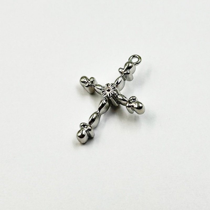 Подвеска Крестик цвет серебро 18*24мм