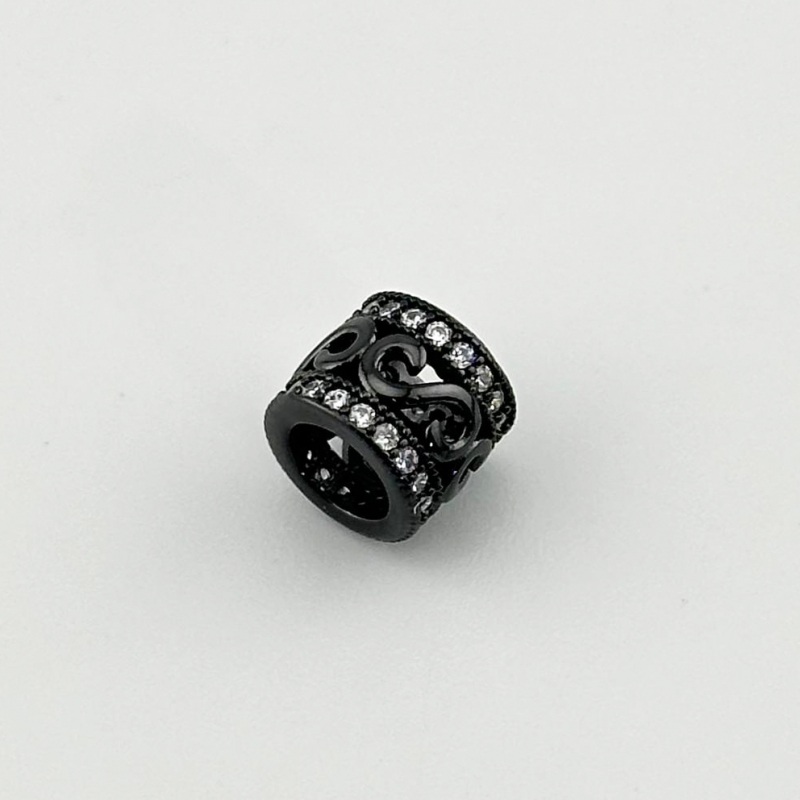 Ювелирная бусина с фианитами размер 7*8 мм