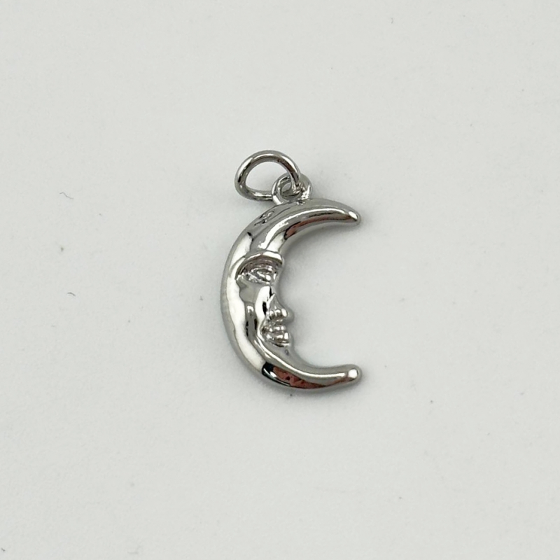 Подвеска Луна размер 10*15мм цвет серебро