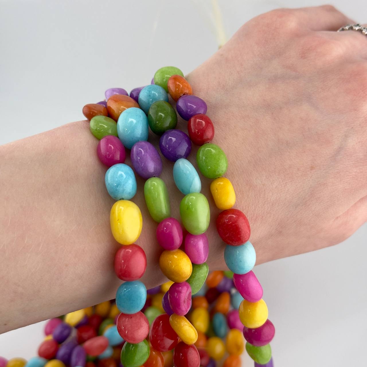 Бусины Халцедон средний размер 11*9мм натуральный камень